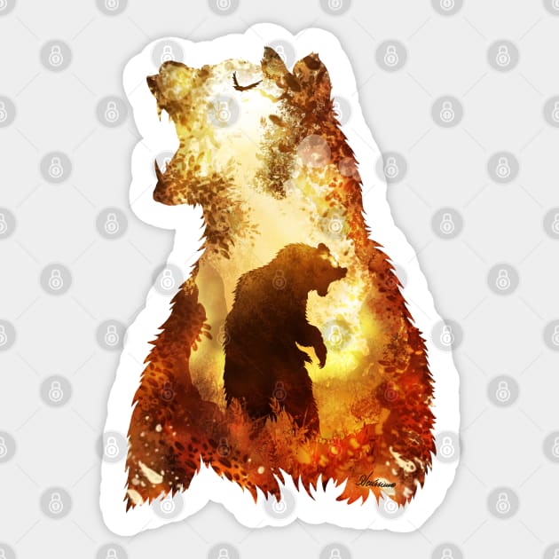 Fiery Bear Sticker by DVerissimo